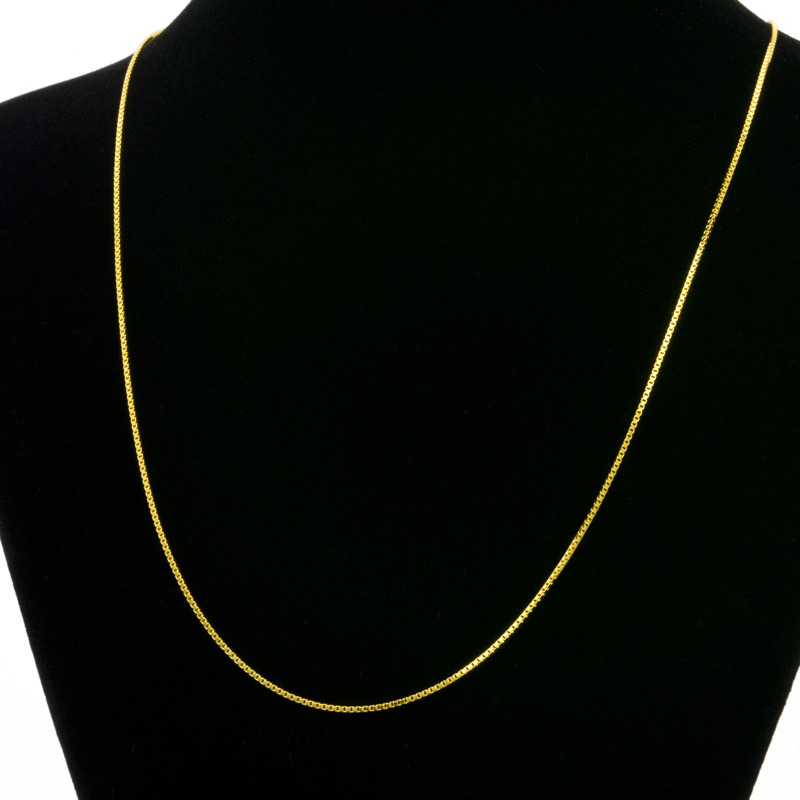 スライド式ボックスチェーンコード＜ゴールドカラーコート＞(70cm